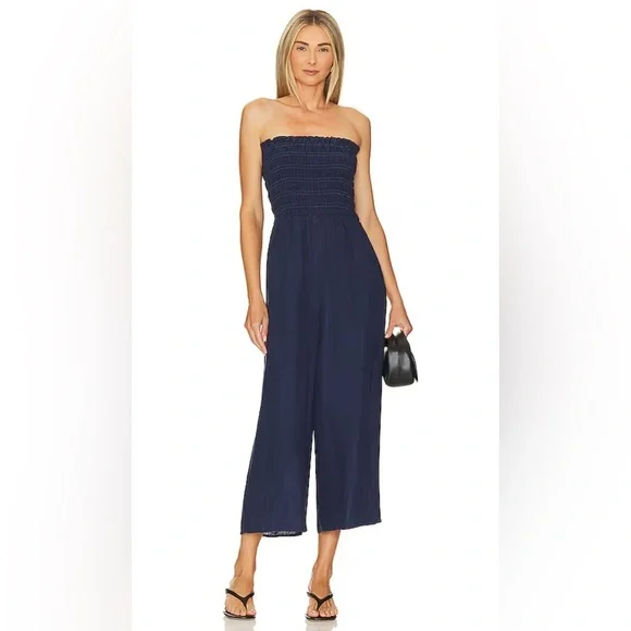 Bella Dahl Smocked Strapless Jumpsuit - Picture 1 of 8